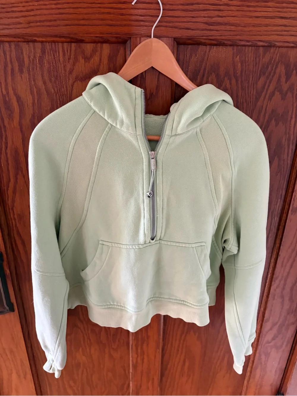 Lululemon Women's Half Zip Scuba Hoodie Sweatshirt Size XS/S Mint Green VGUC